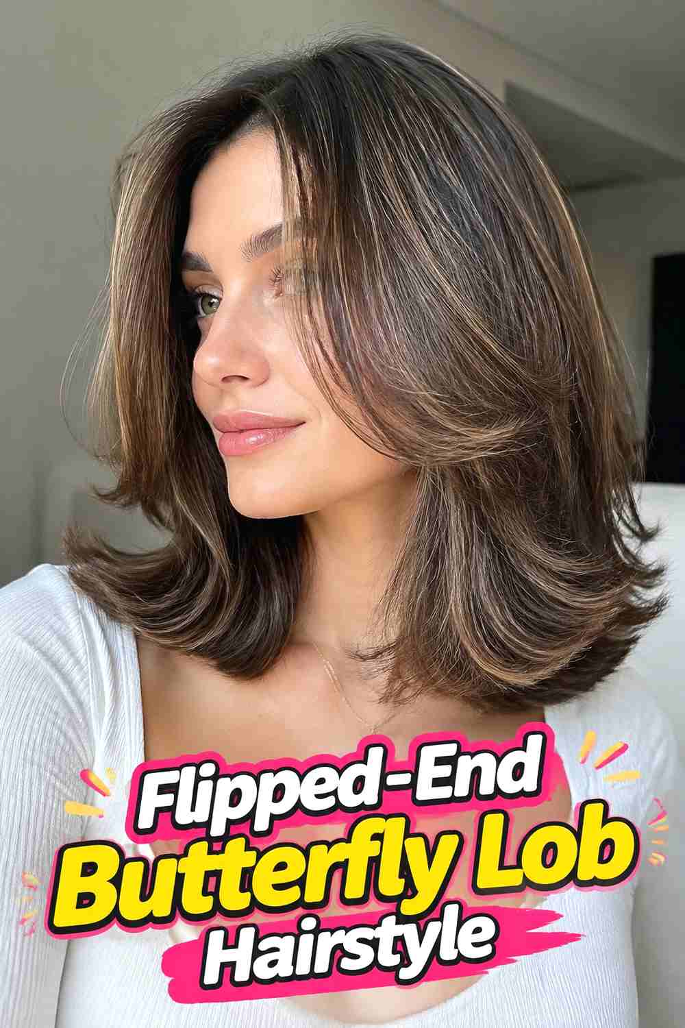 10. Flipped End Butterfly Lob Hairstyle