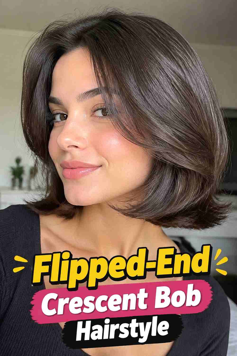 17. Flipped End Crescent Bob Hairstyle