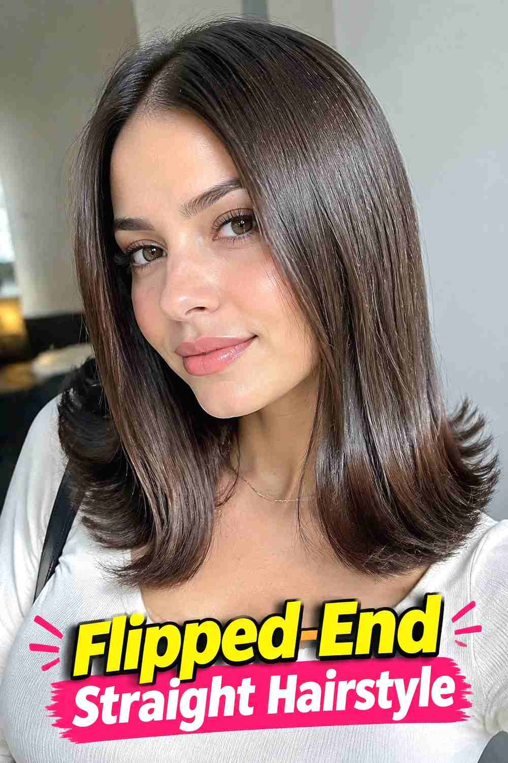 15. Flipped End Straight Hairstyle