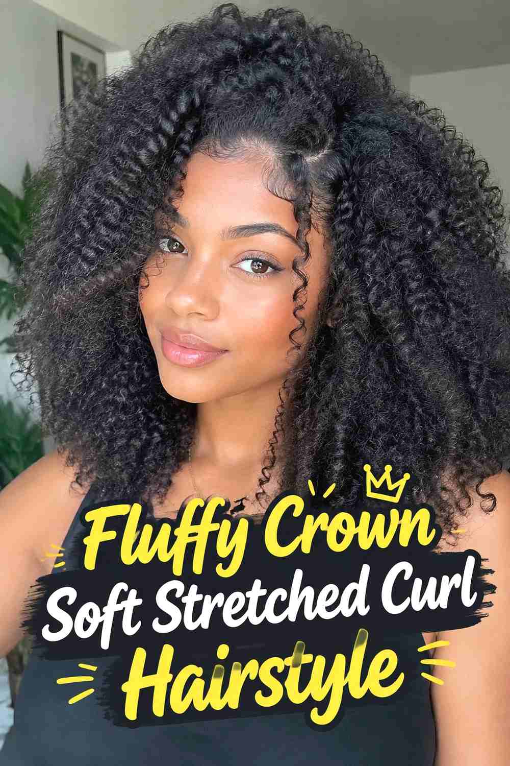 8. Fluffy Crown Soft Stretched Curl Hairstyle