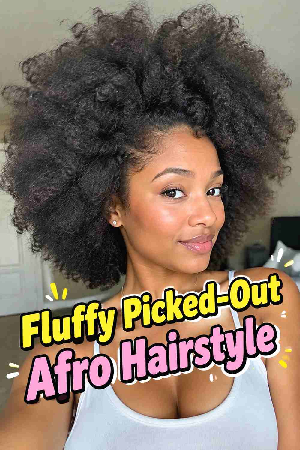 10. Fluffy Picked Out Afro Hairstyle