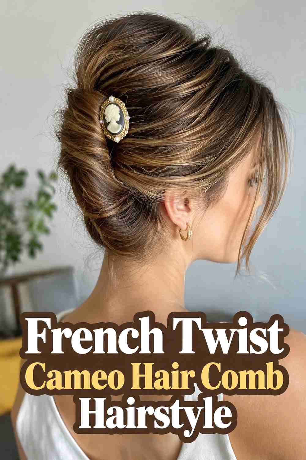 3. French Twist Cameo Hair Comb Hairstyle
