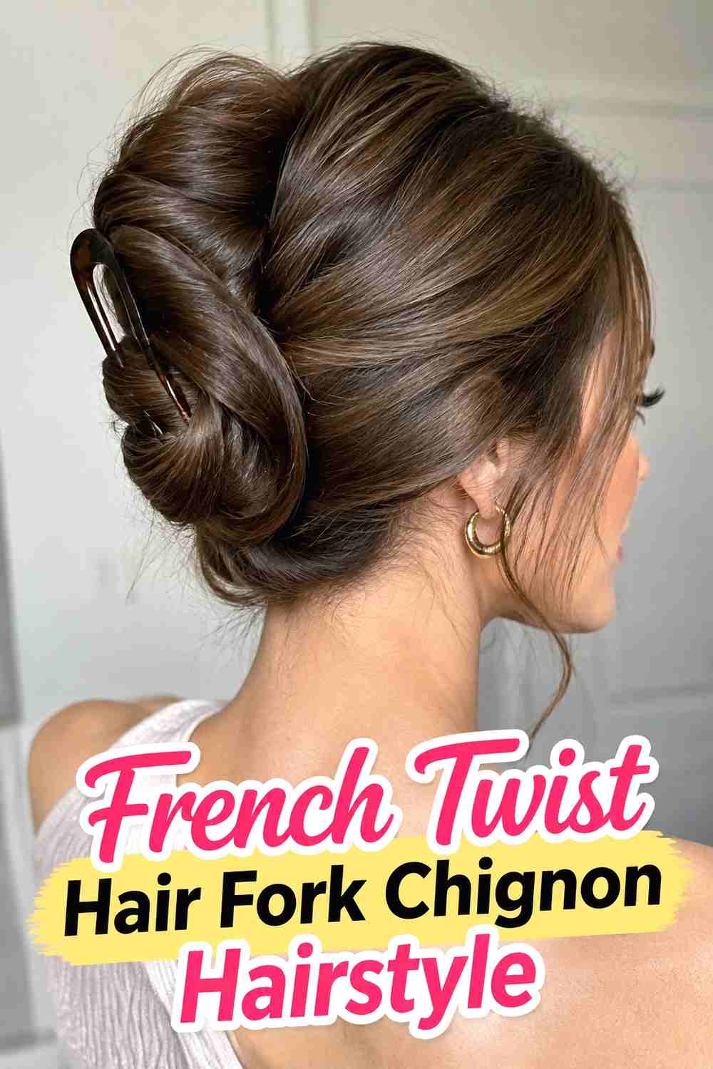 2. French Twist Hair Fork Chignon Hairstyle