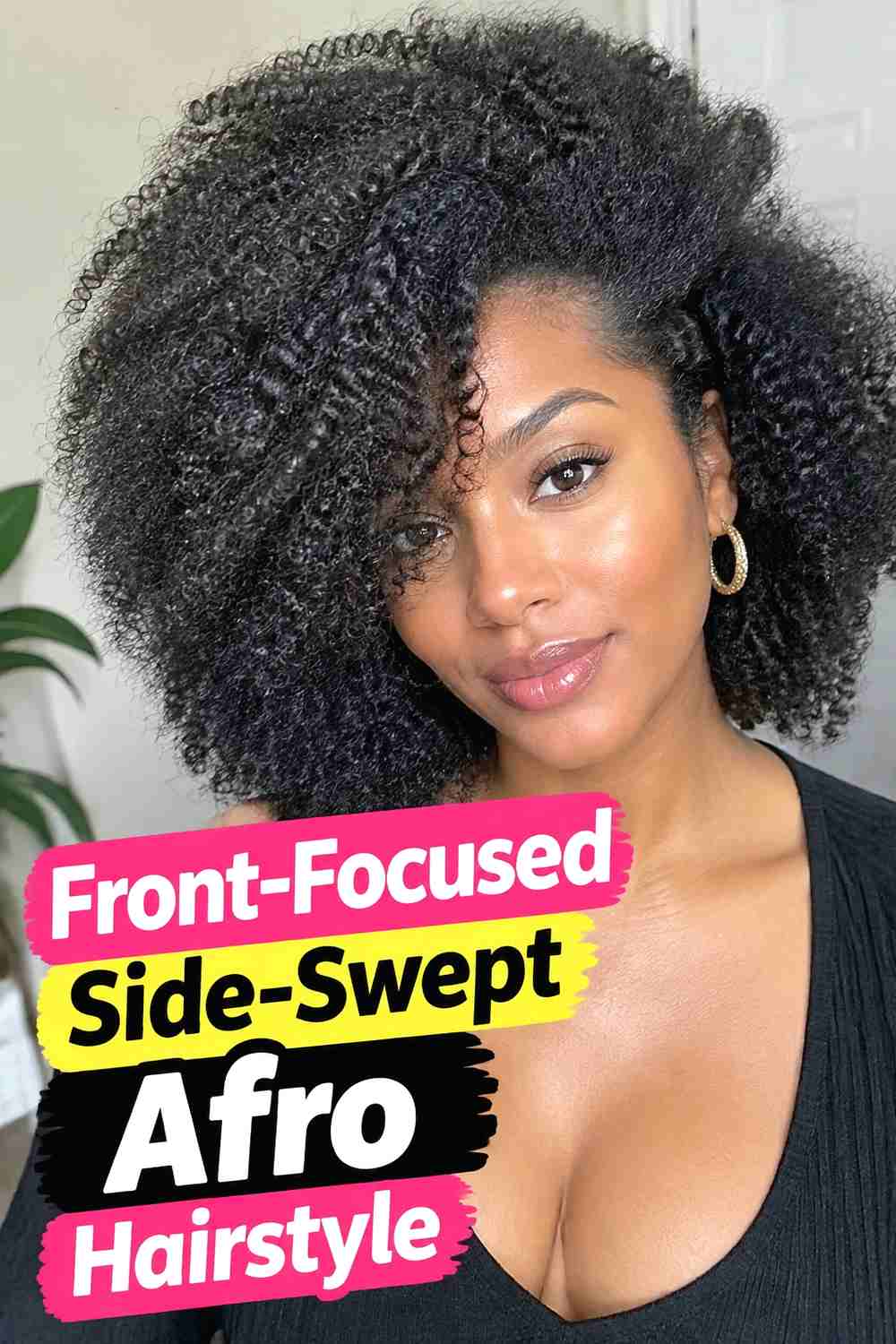11. Front Focused Side Swept Afro Hairstyle