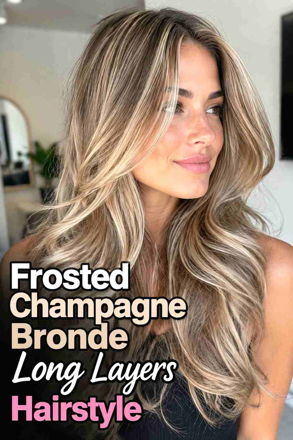 11. Frosted Champagne Bronde Long Layers Hairstyle