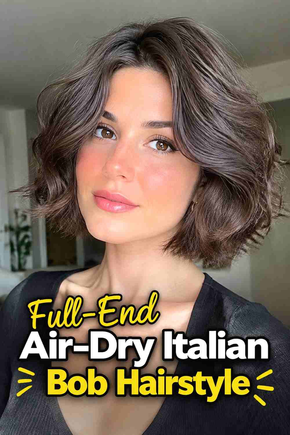 9. Full End Air Dry Italian Bob Hairstyle