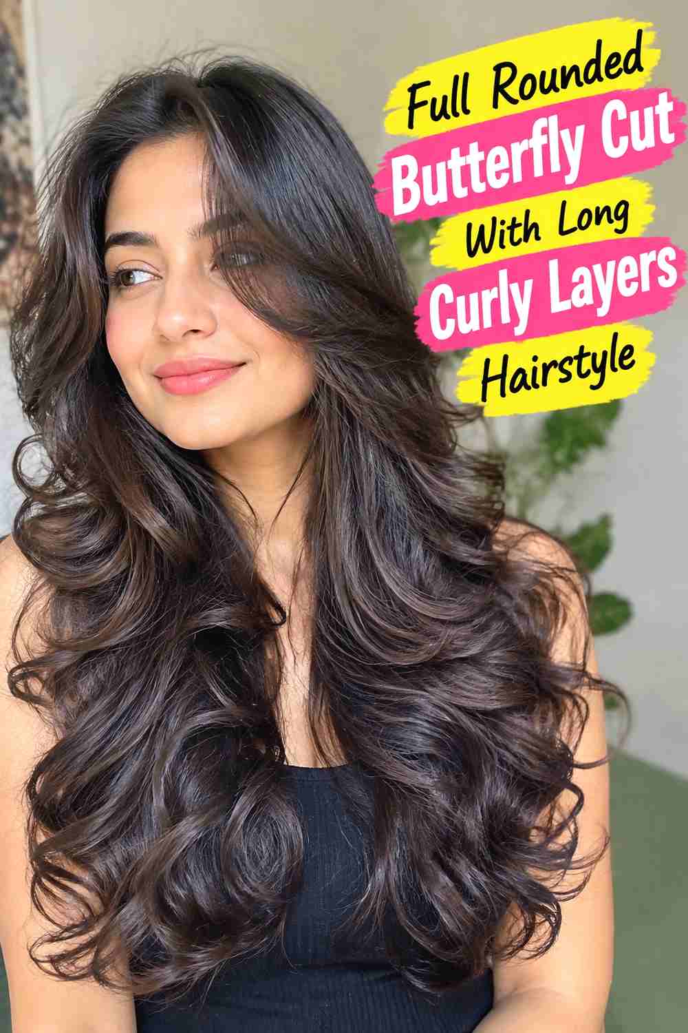 13. Full Rounded Butterfly Cut With Long Curly Layers Hairstyle