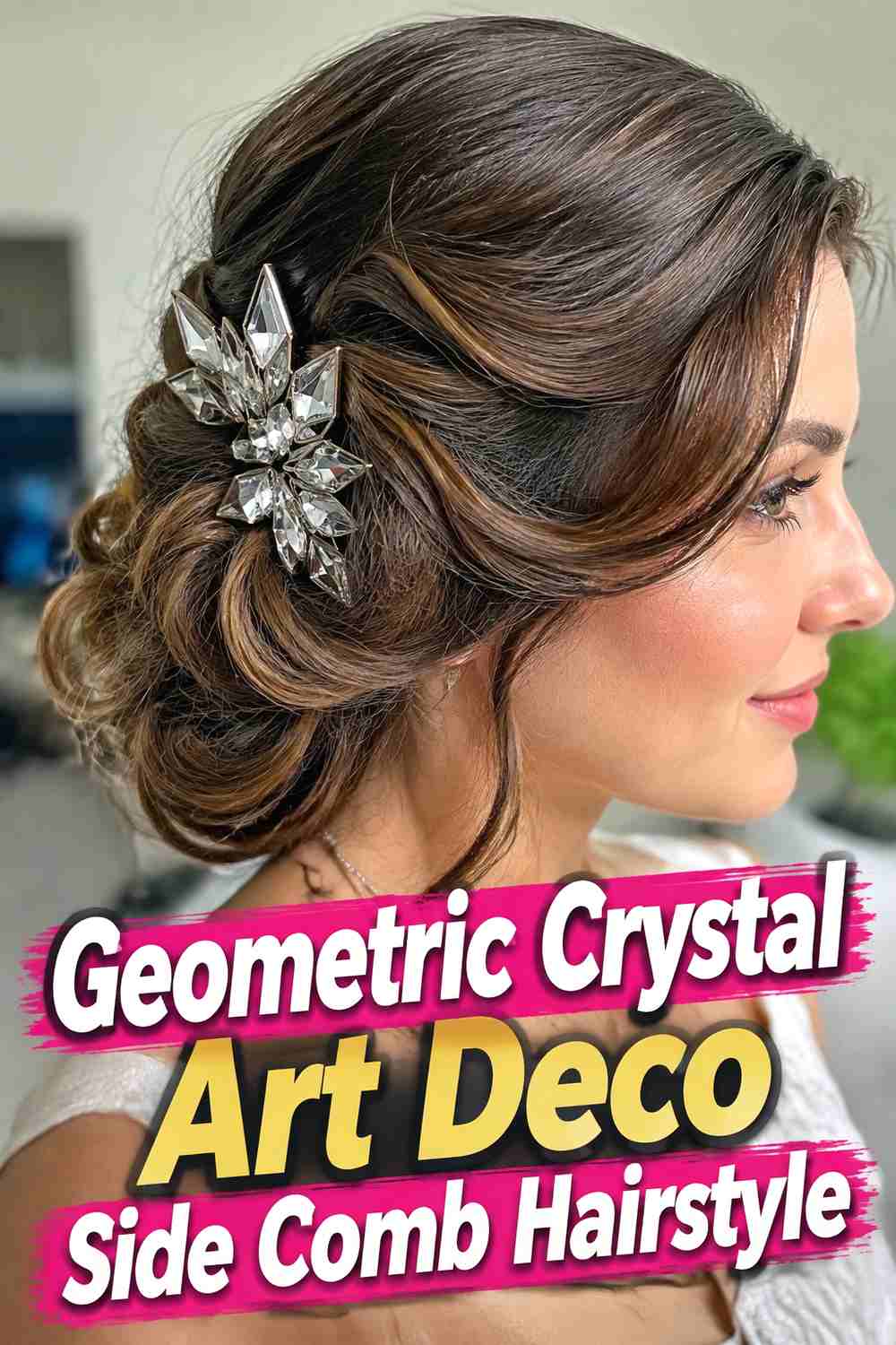 5. Geometric Crystal Art Deco Side Comb Hairstyle