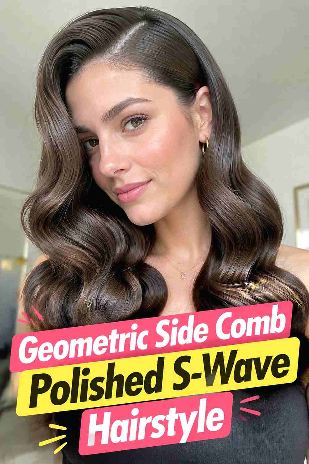 5. Geometric Side Comb Polished S Wave Hairstyle