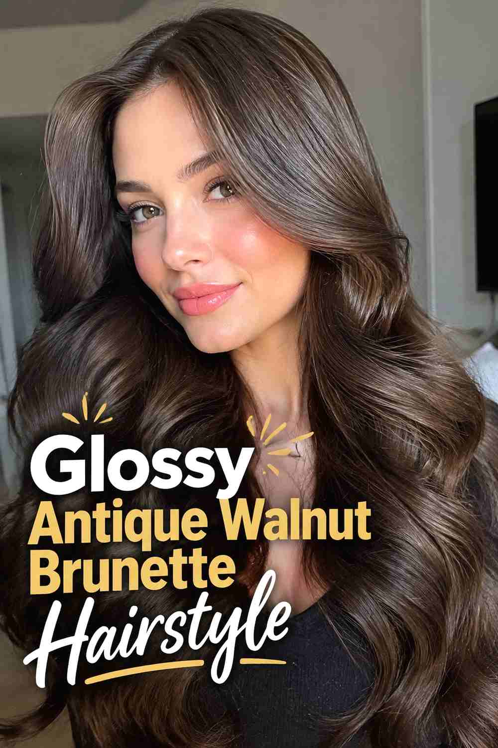 6. Glossy Antique Walnut Brunette Hairstyle