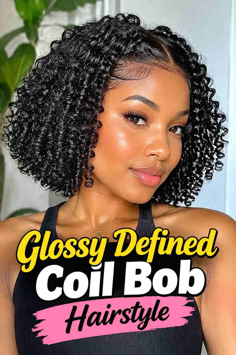 12. Glossy Defined Coil Bob Hairstyle