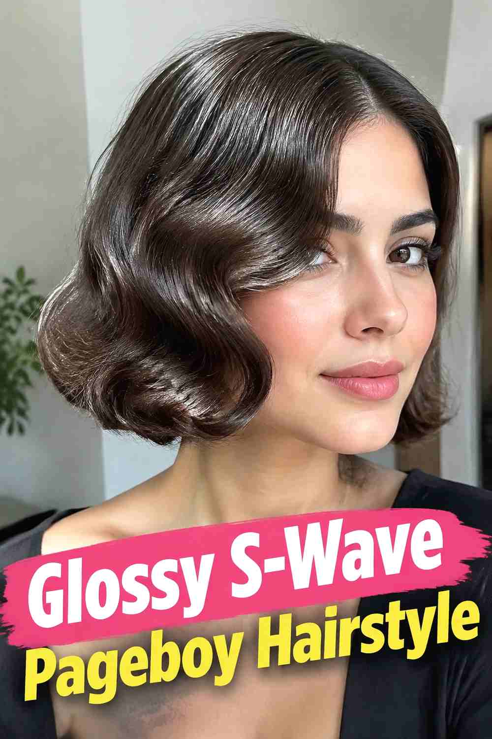 3. Glossy S Wave Pageboy Hairstyle