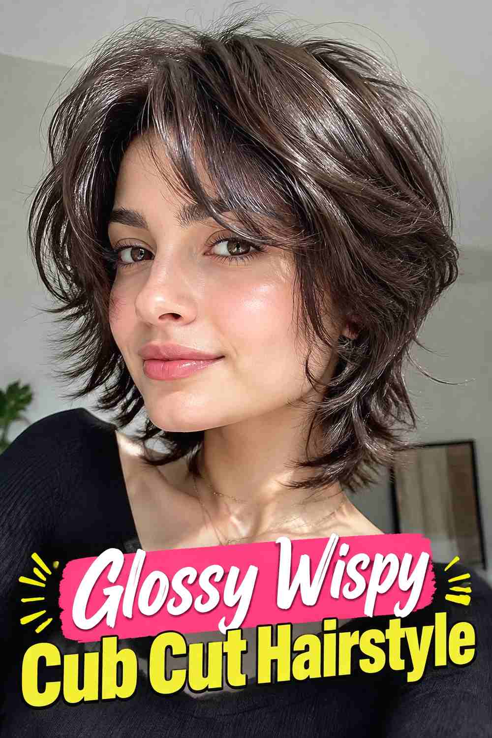 19. Glossy Wispy Cub Cut Hairstyle