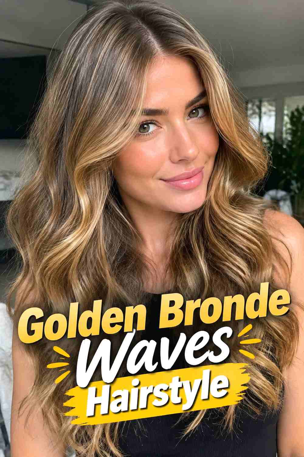 5. Golden Bronde Waves Hairstyle