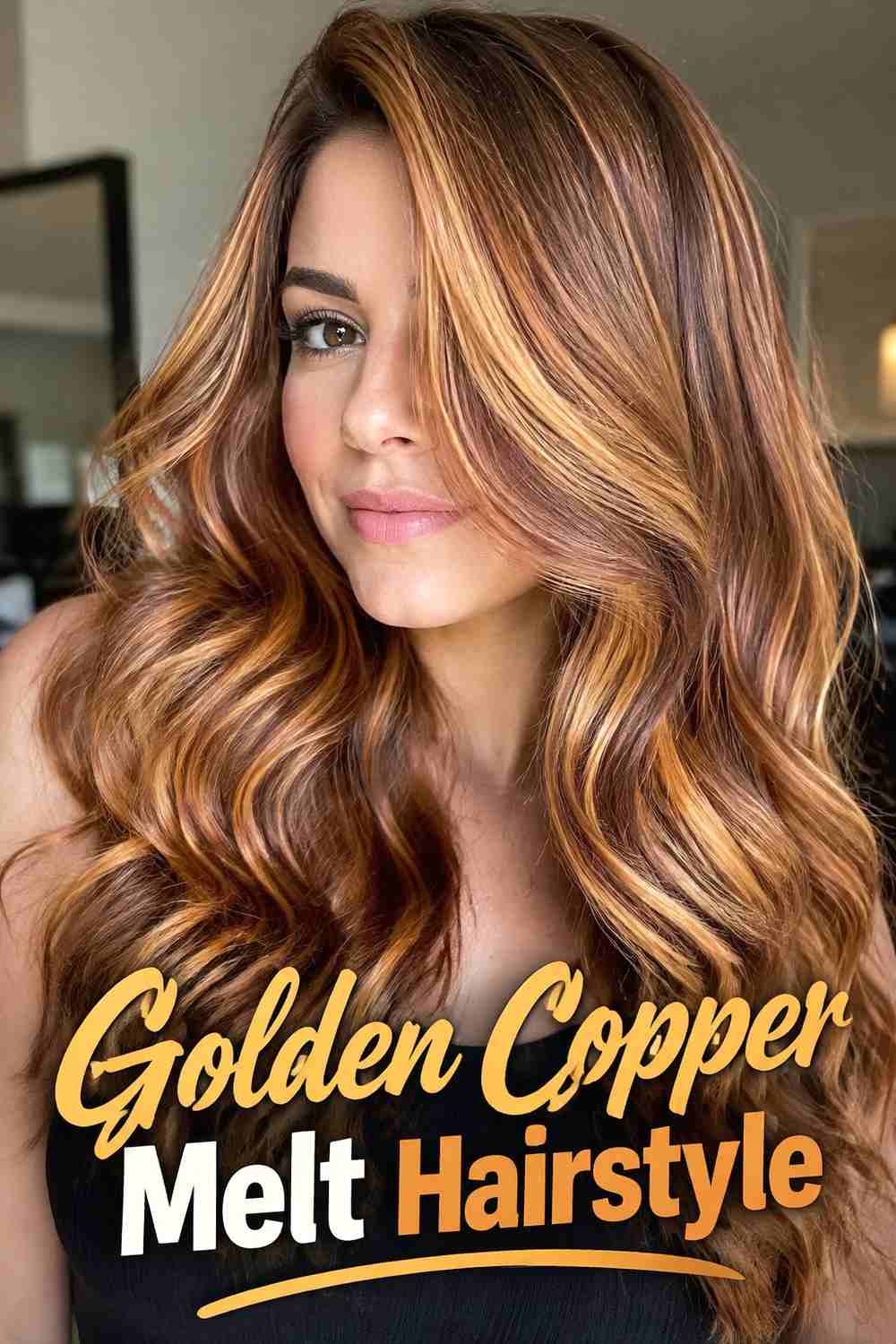 7. Golden Copper Melt Hairstyle