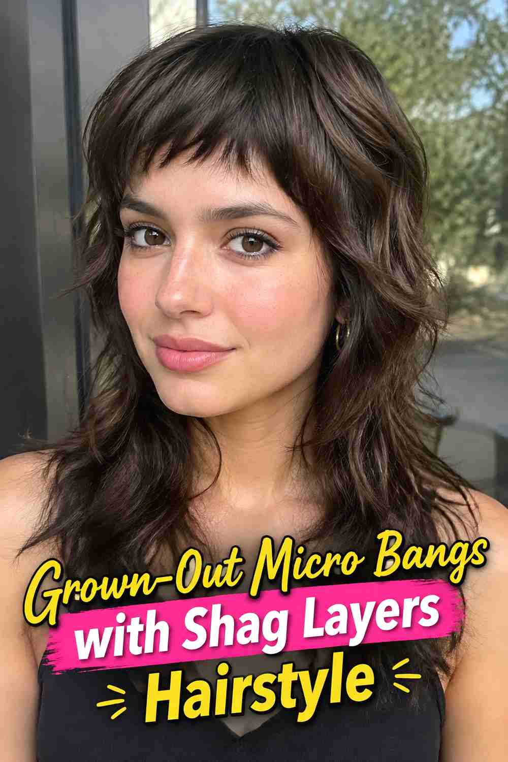 12. Grown Out Micro Bangs With Shag Layers Hairstyle