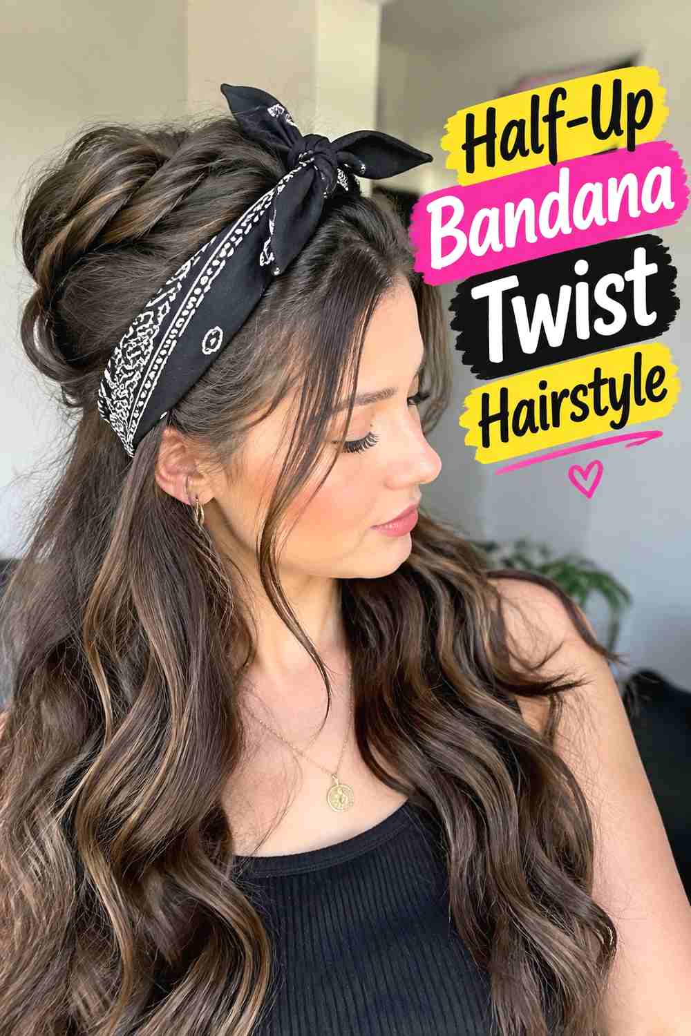 3. Half Up Bandana Twist Hairstyle