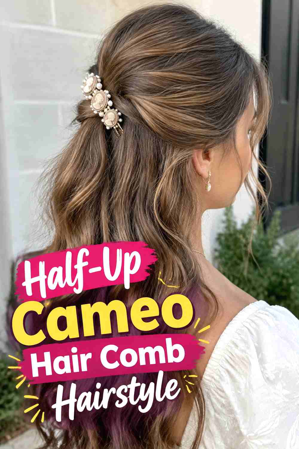 9. Half Up Cameo Hair Comb Hairstyle