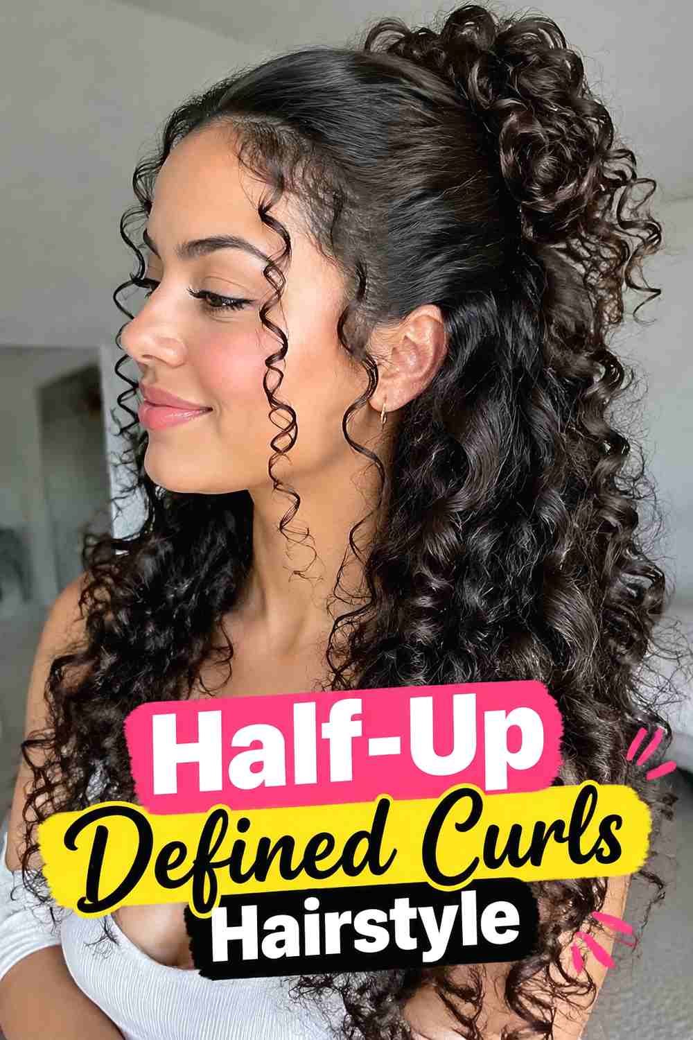 10. Half Up Defined Curls Hairstyle