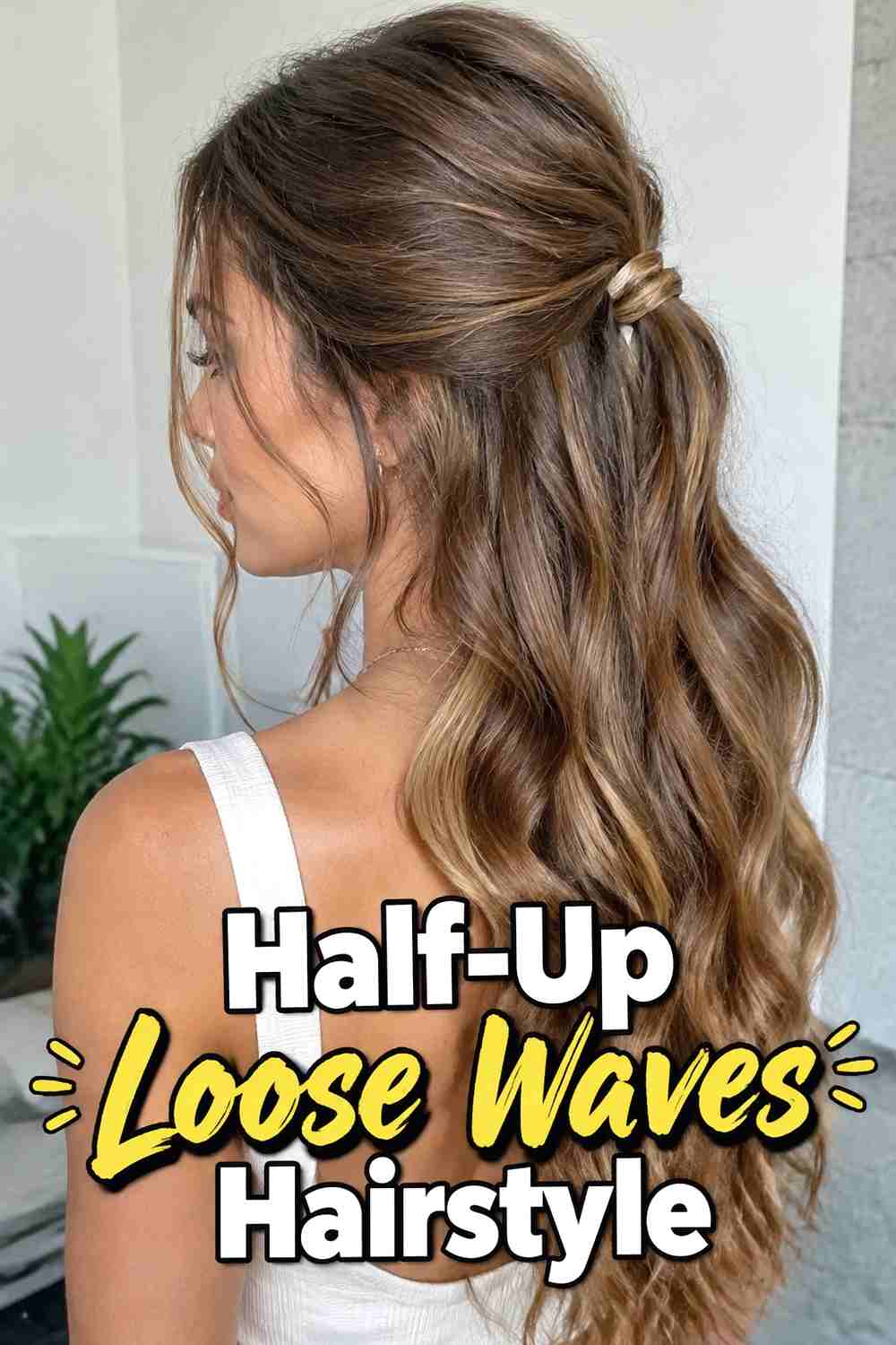 8. Half Up Loose Waves Hairstyle