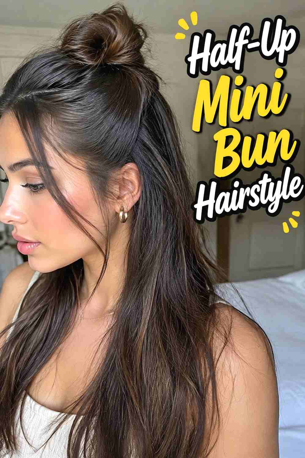 16. Half Up Mini Bun Hairstyle