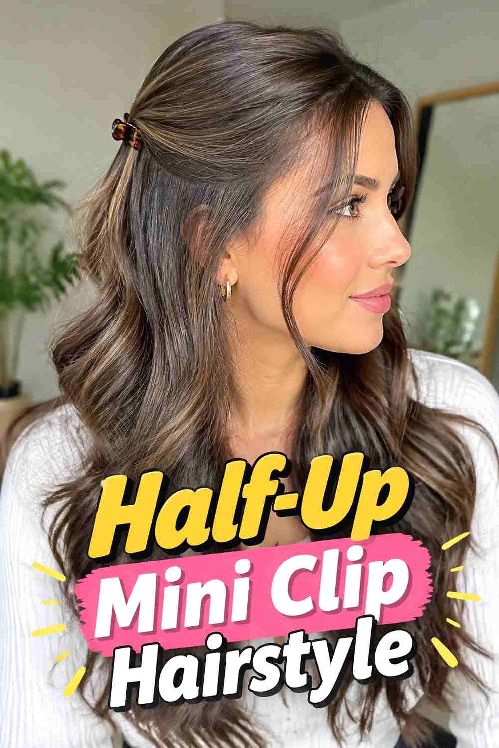 7. Half Up Mini Clip Hairstyle