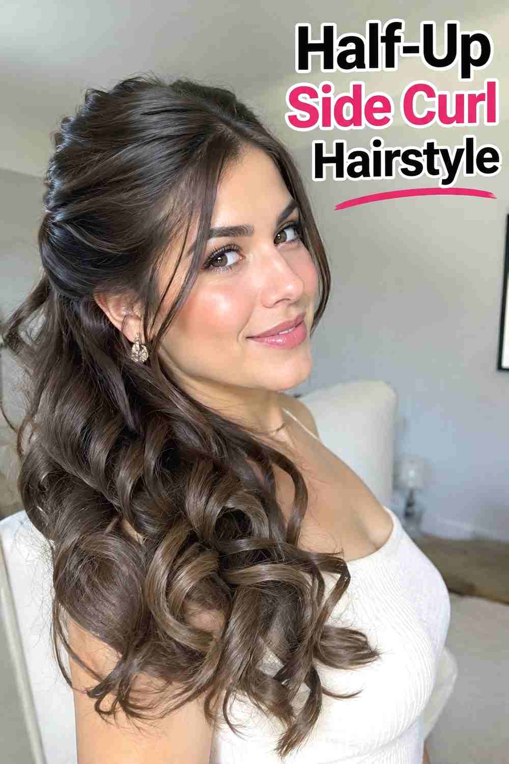 10. Half Up Side Curl Hairstyle