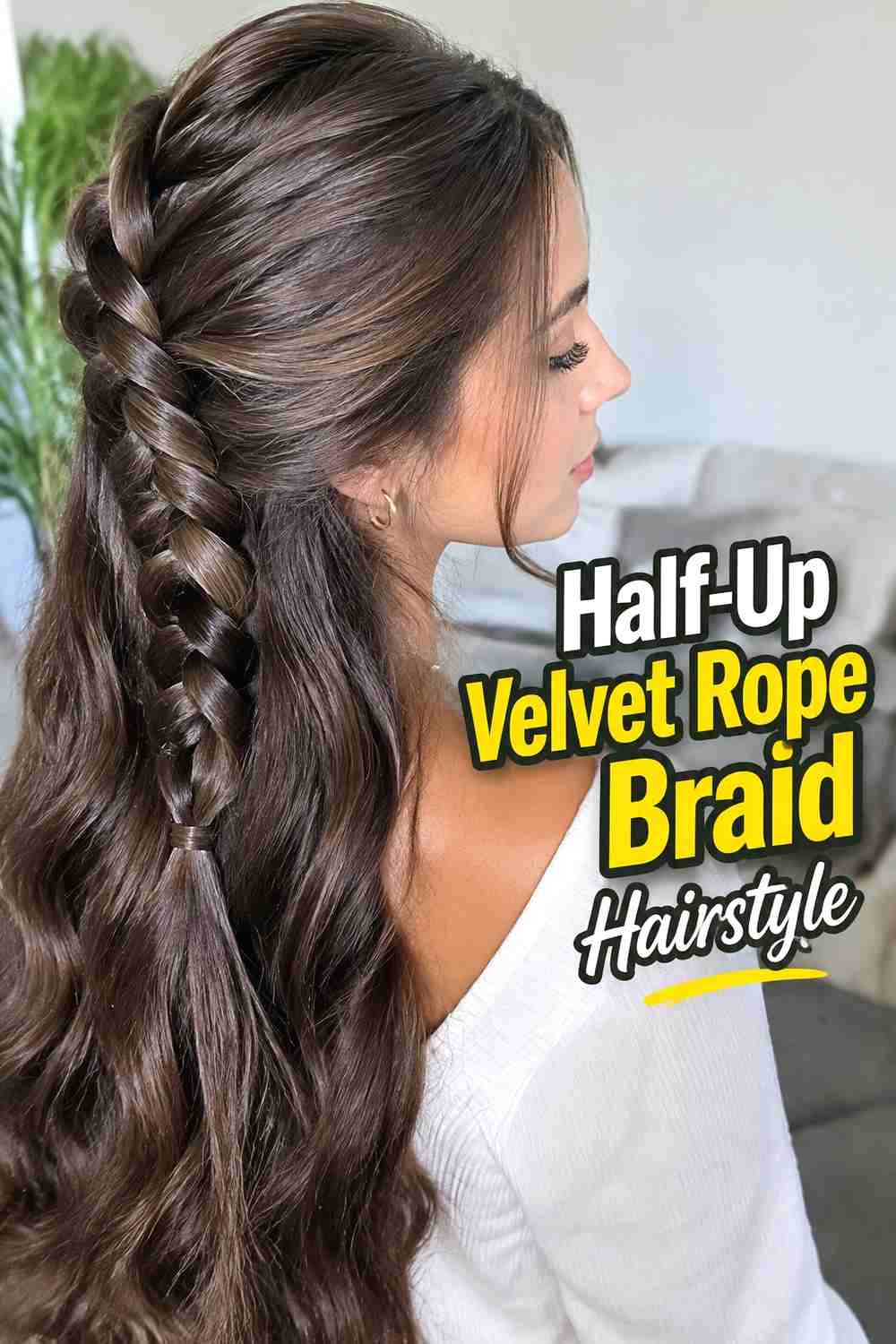 5. Half Up Velvet Rope Braid Hairstyle