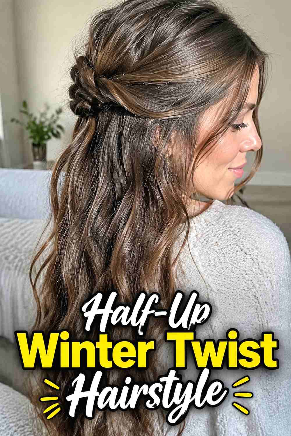 11. Half Up Winter Twist Hairstyle