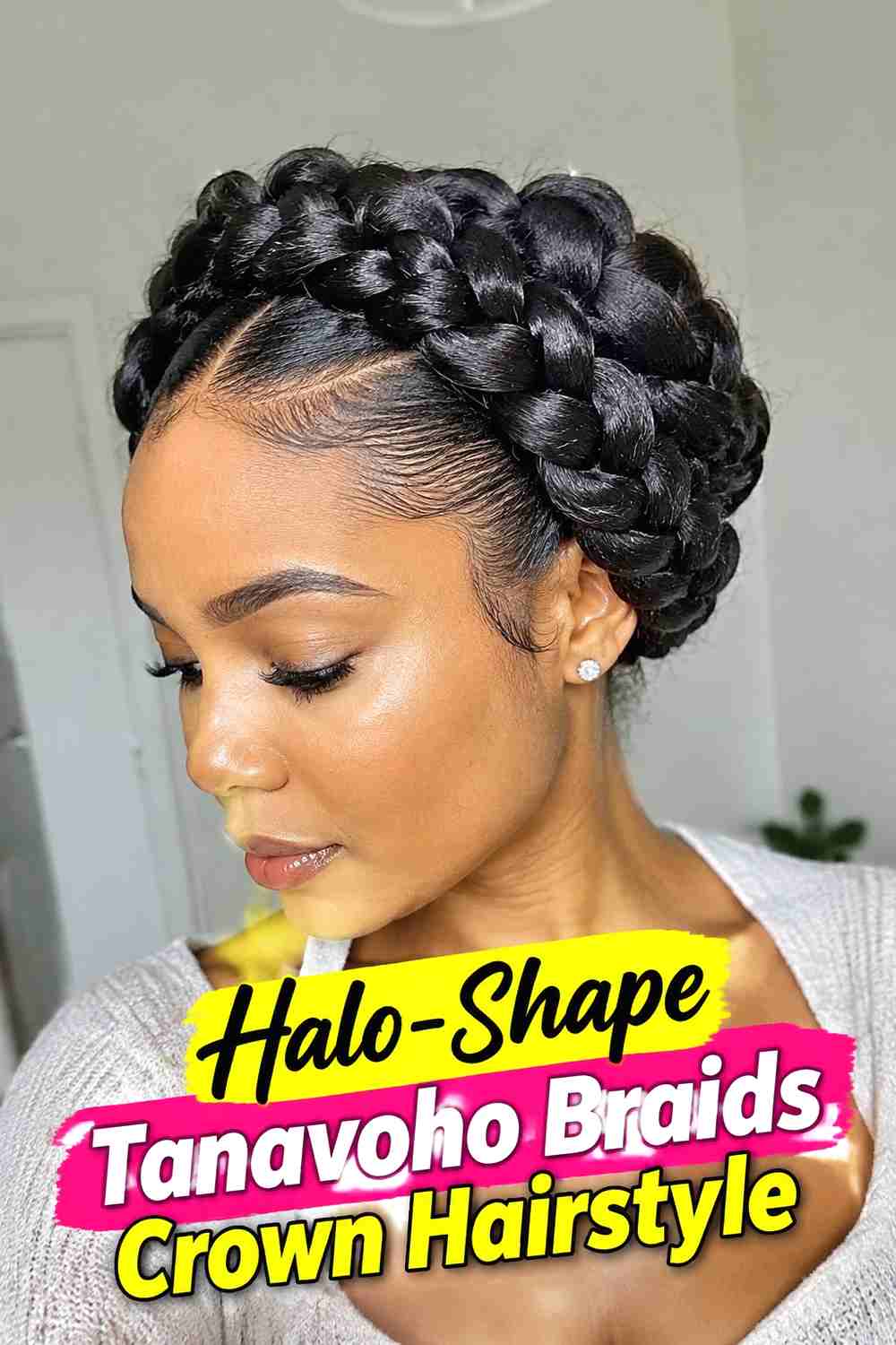 9. Halo Shape Tanavoho Braids Crown Hairstyle