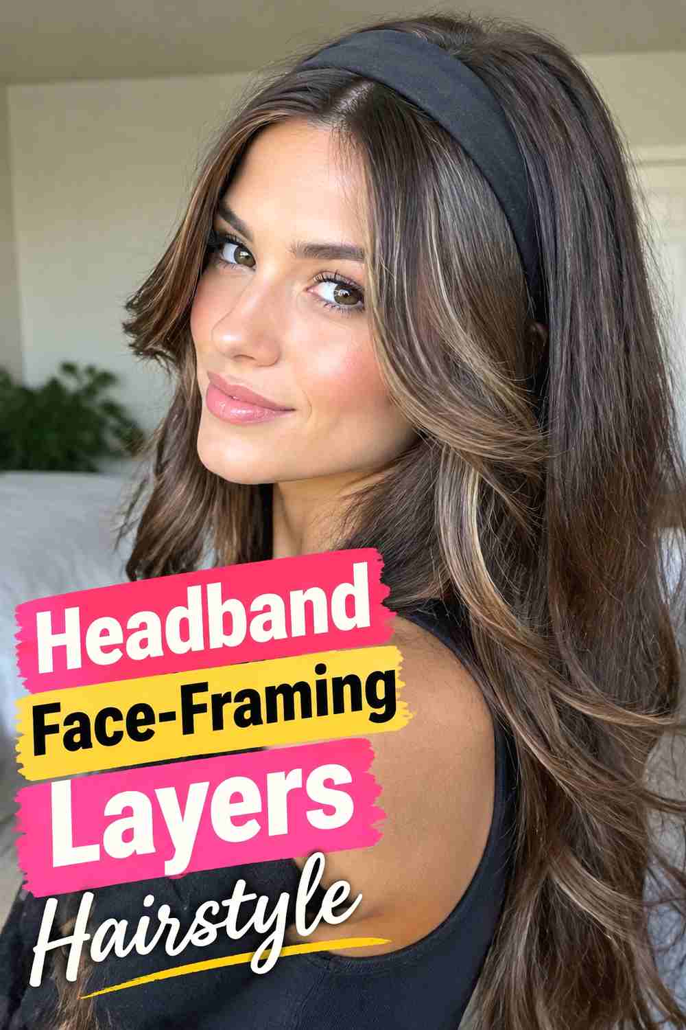 9. Headband Face Framing Layers Hairstyle