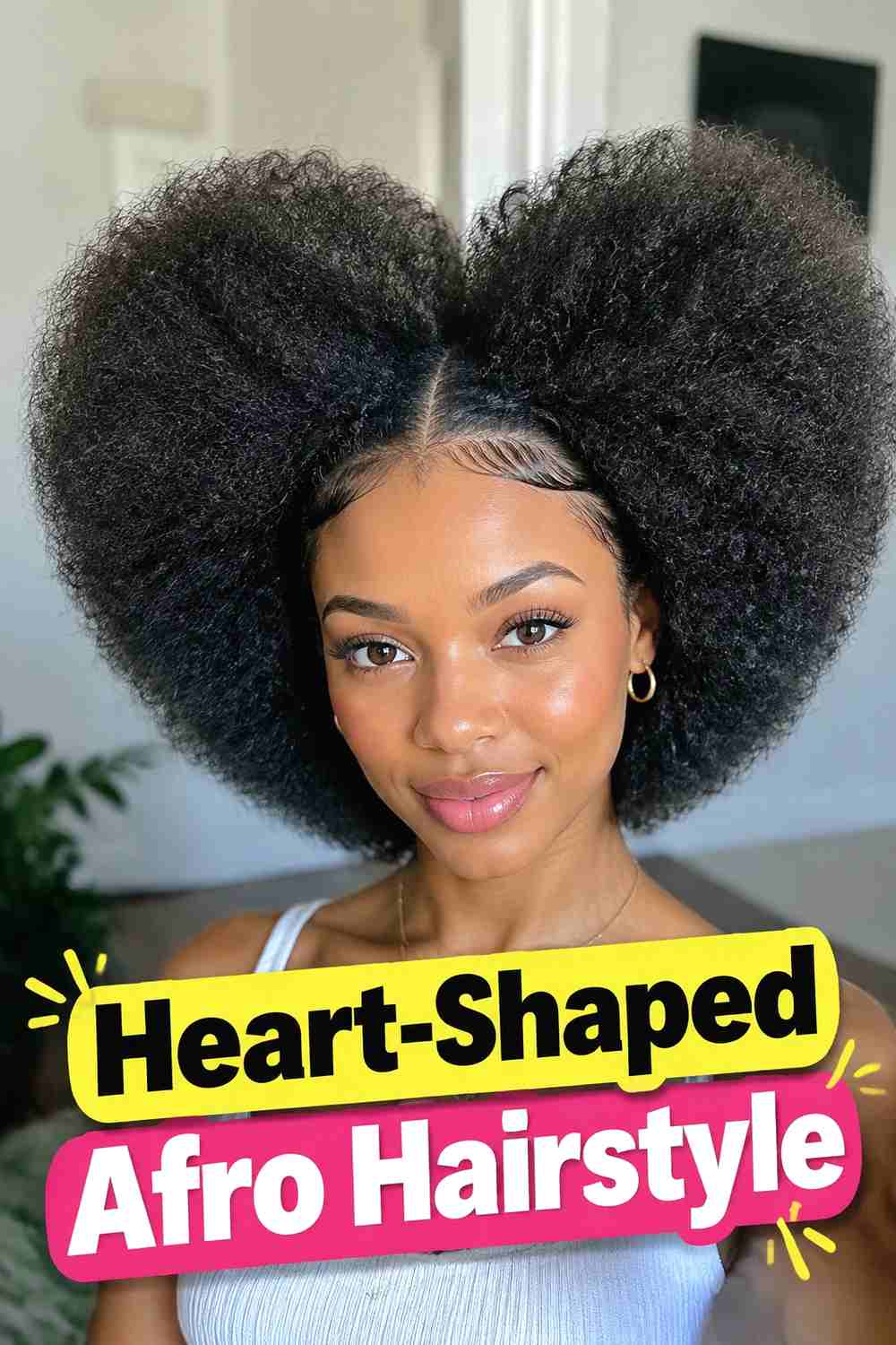 12. Heart Shaped Afro Hairstyle