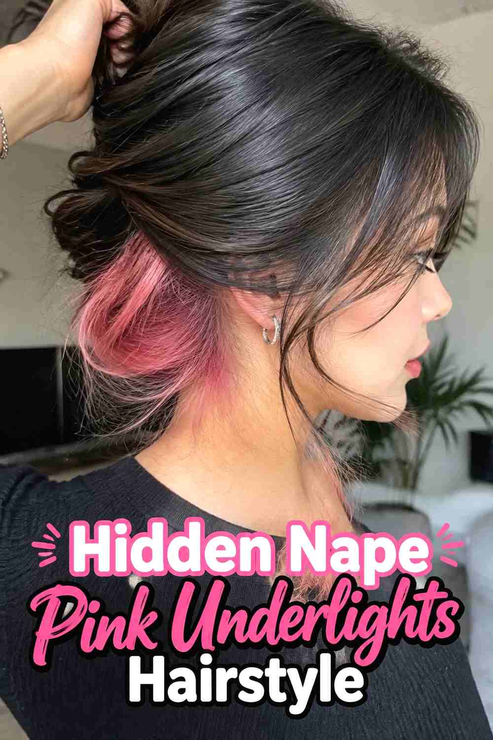 2. Hidden Nape Pink Underlights Hairstyle