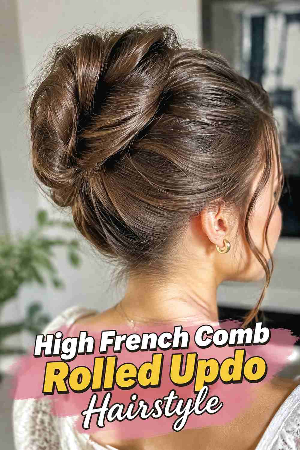 13. High French Comb Rolled Updo Hairstyle