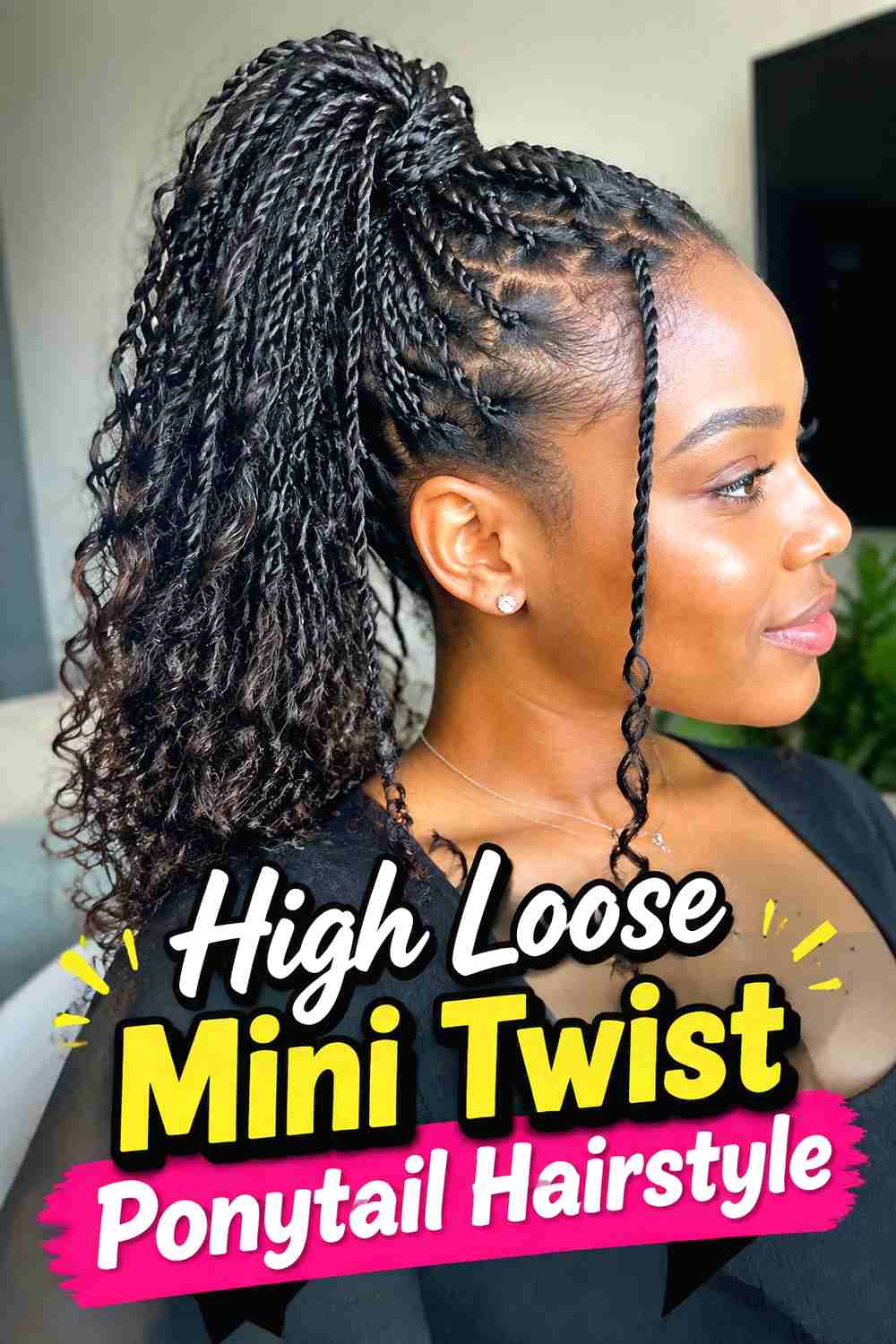 1. High Loose Mini Twist Ponytail Hairstyle