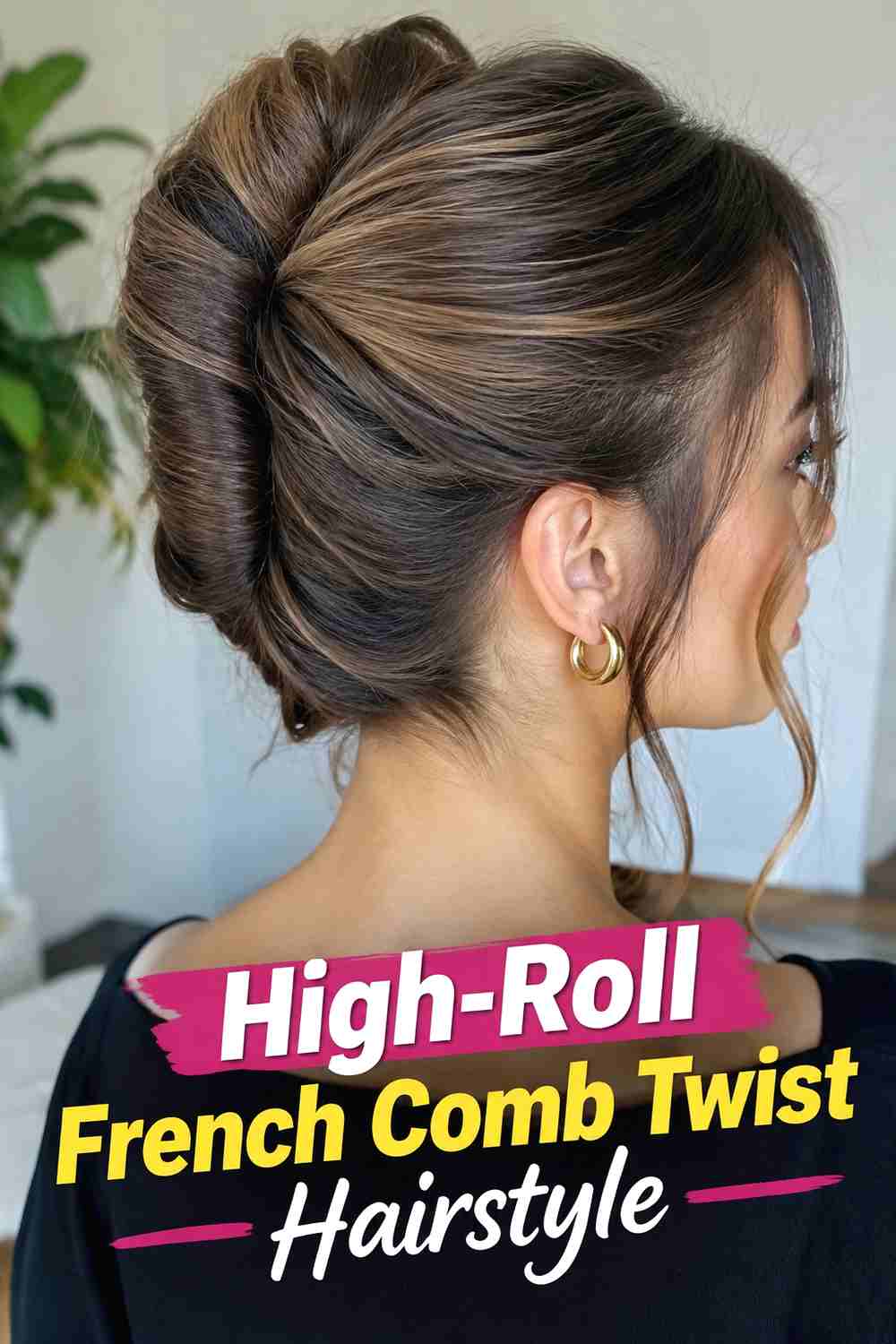 15. High Roll French Comb Twist Hairstyle