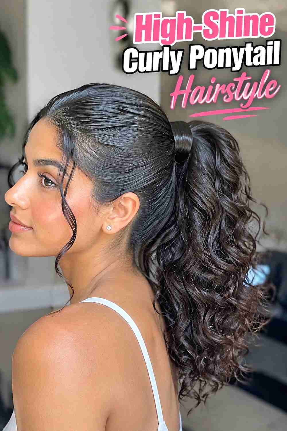 5. High Shine Curly Ponytail Hairstyle
