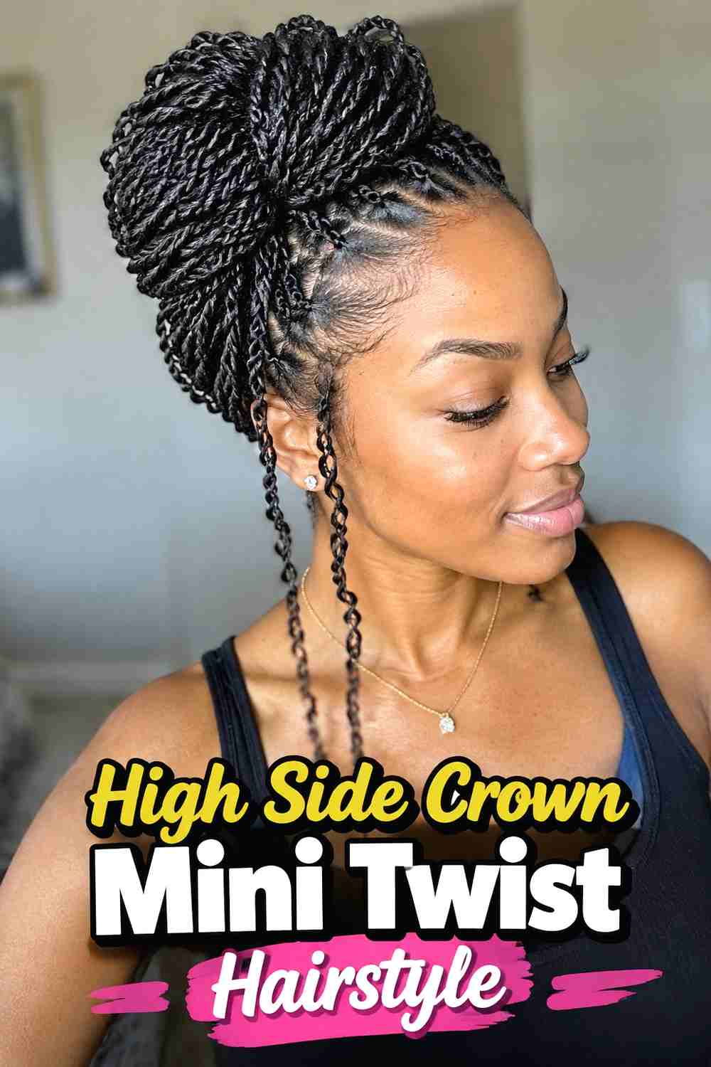 6. High Side Crown Mini Twist Hairstyle