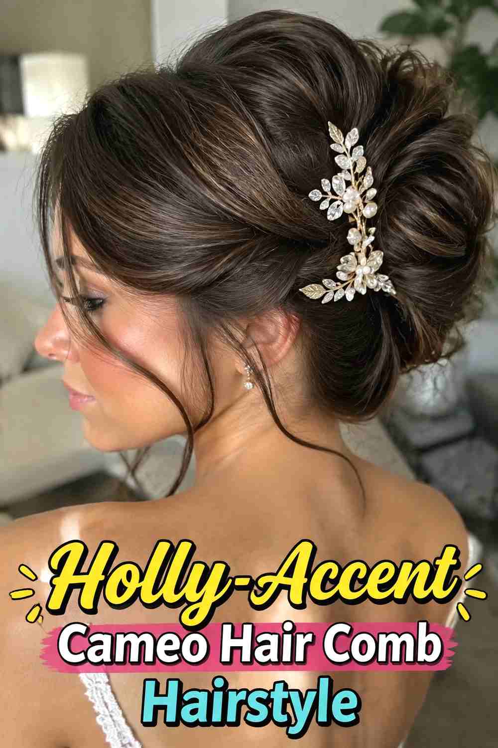 11. Holly Accent Cameo Hair Comb Hairstyle