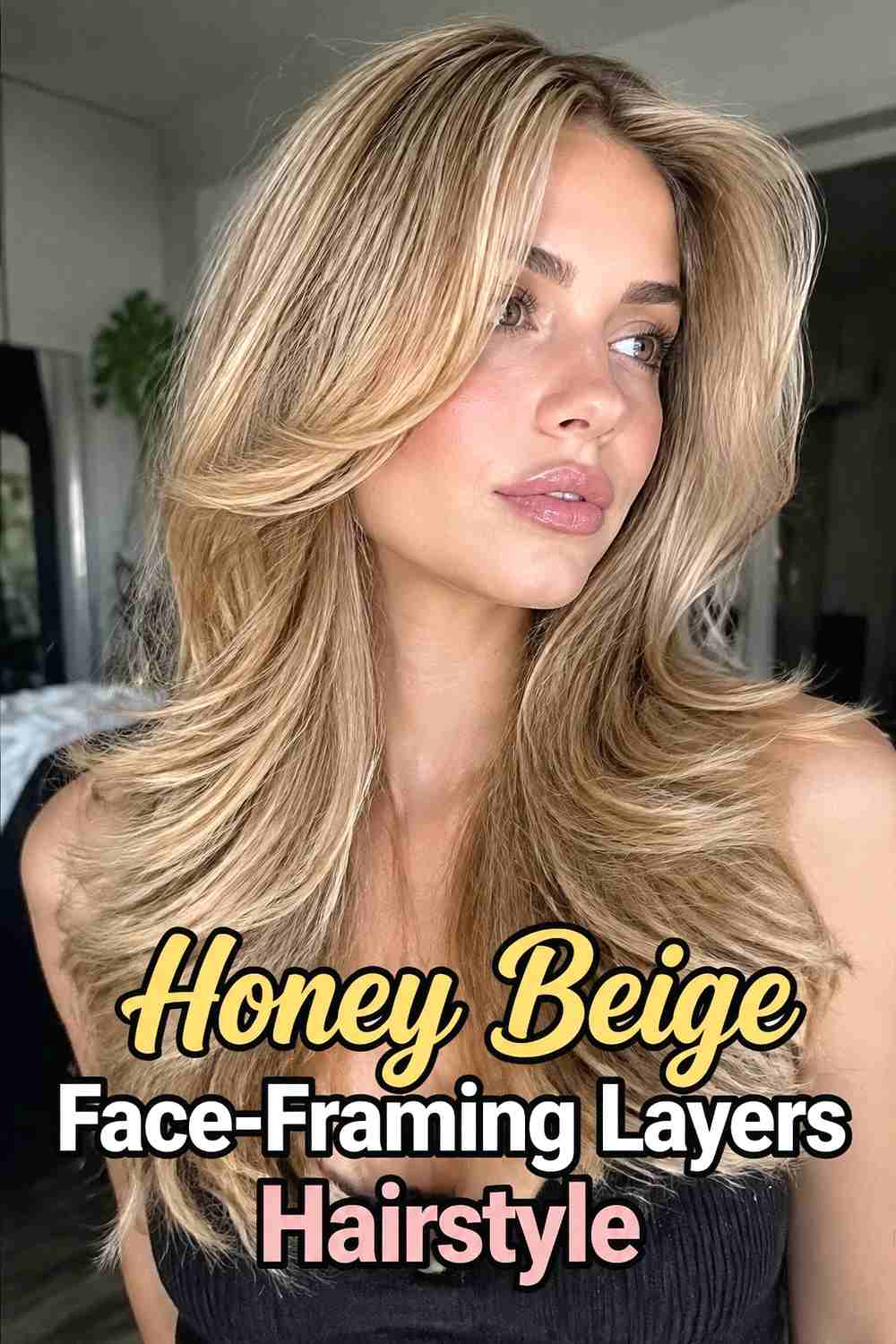 2. Honey Beige Face Framing Layers Hairstyle