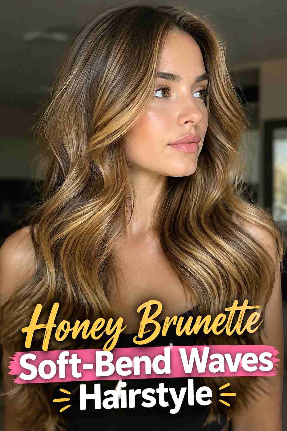 4. Honey Brunette Soft Bend Waves Hairstyle