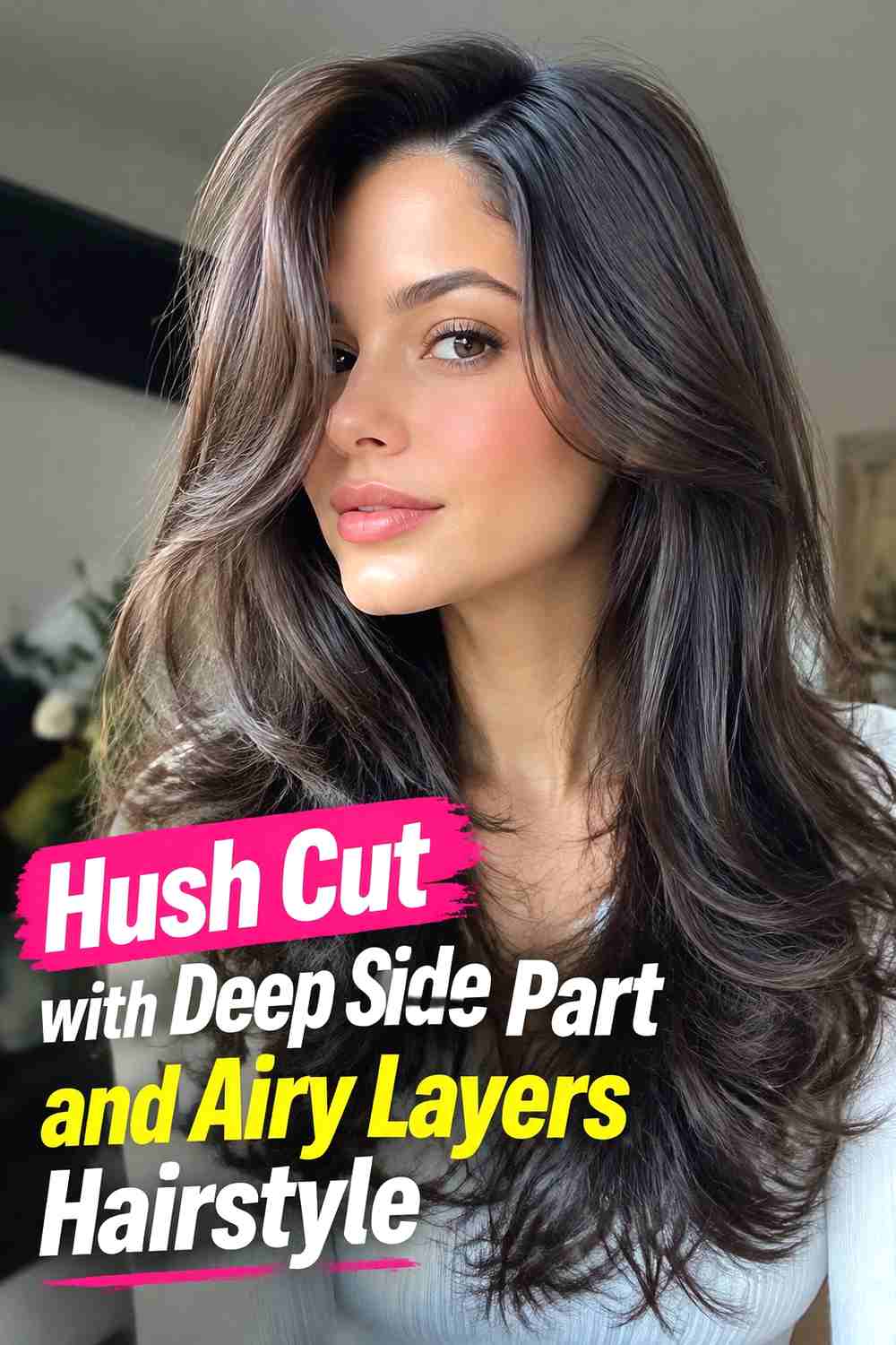 8. Hush Cut With Deep Side Part And Airy Layers Hairstyle