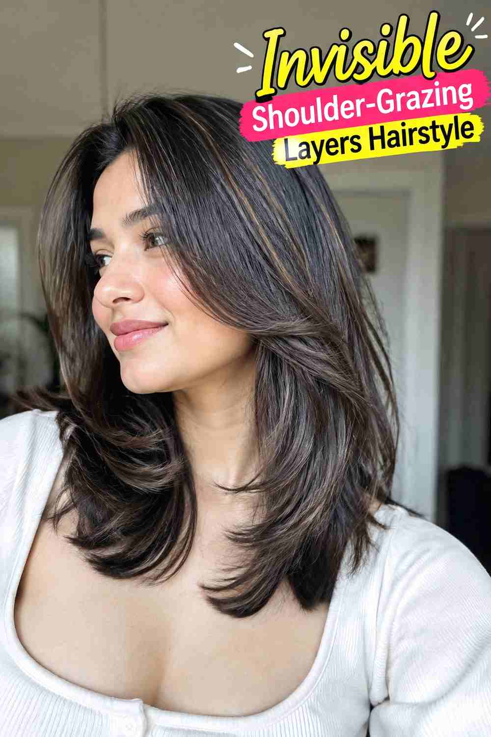 19. Invisible Shoulder Grazing Layers Hairstyle
