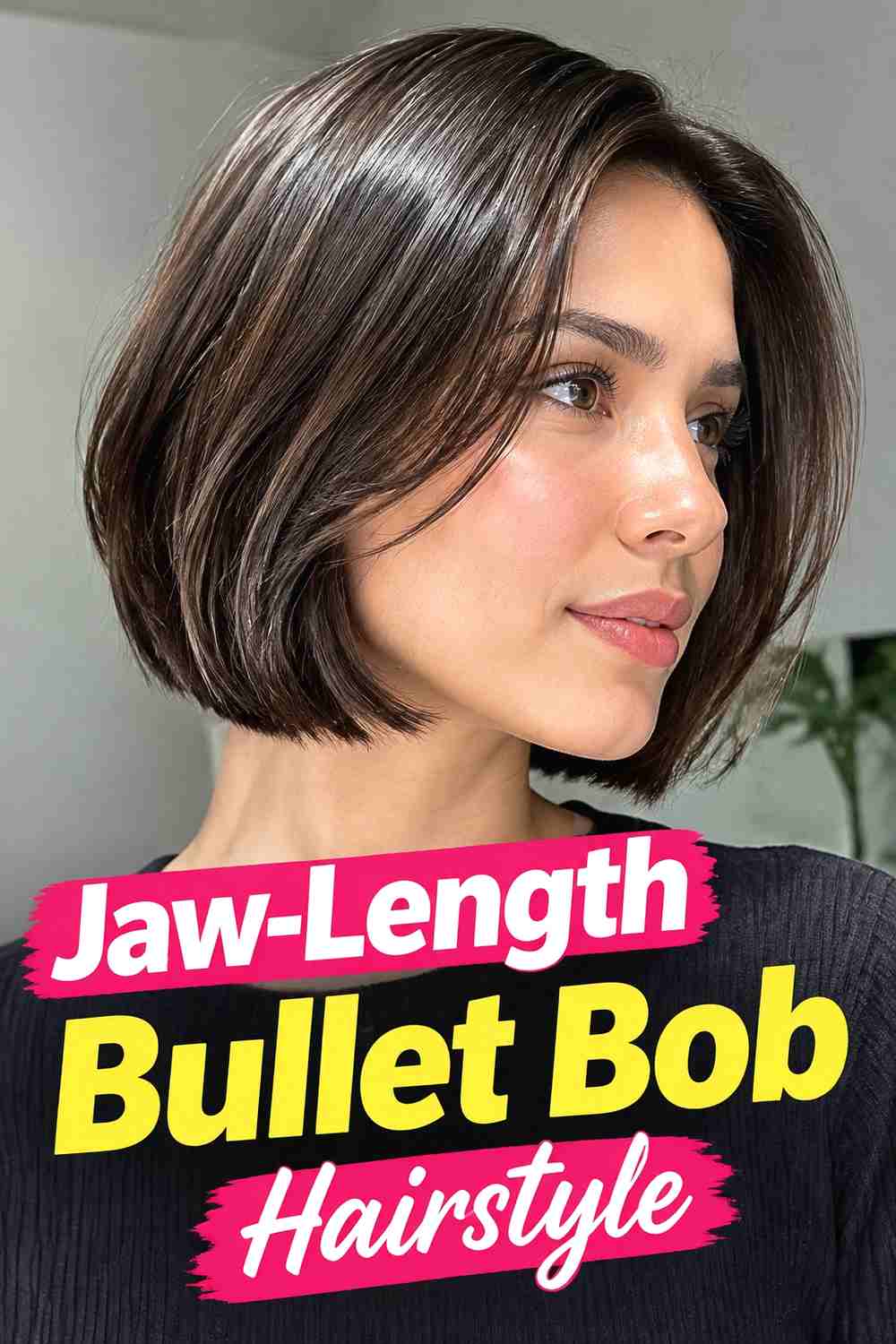 6. Jaw Length Bullet Bob Hairstyle