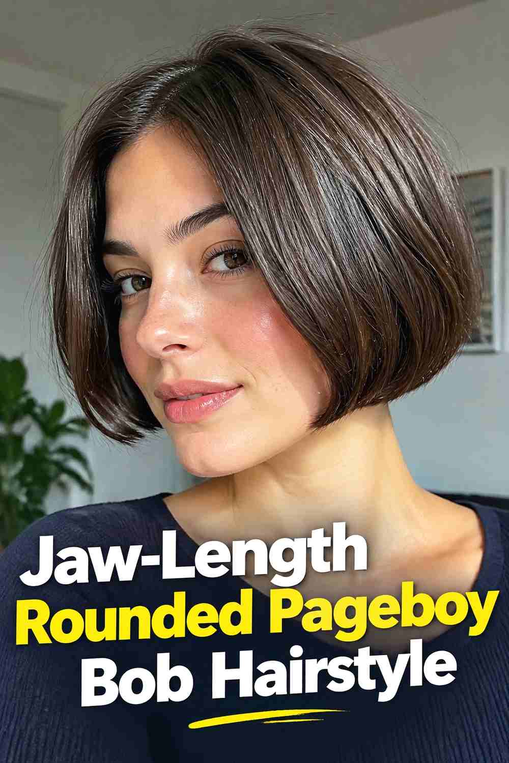 6. Jaw Length Rounded Pageboy Bob Hairstyle