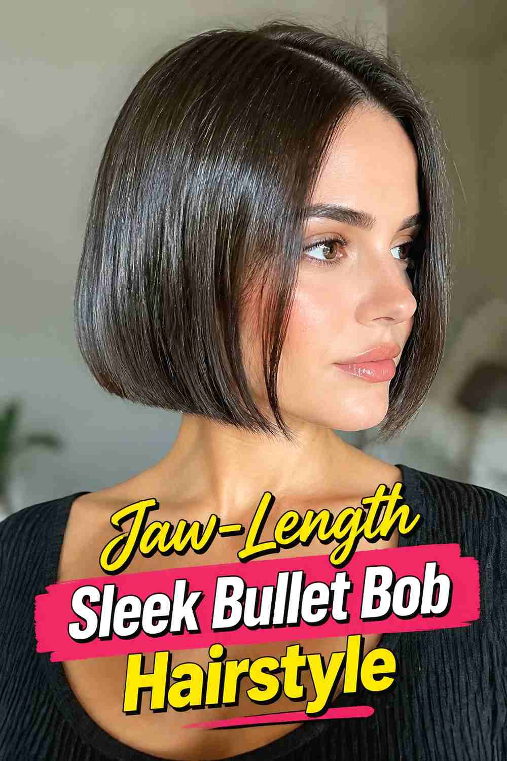 7. Jaw Length Sleek Bullet Bob Hairstyle