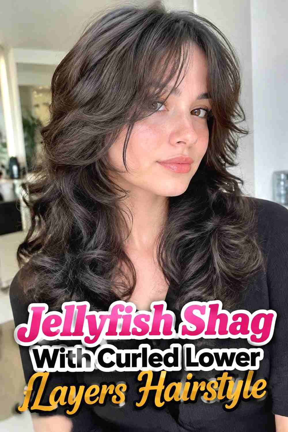 6. Jellyfish Shag With Curled Lower Layers Hairstyle