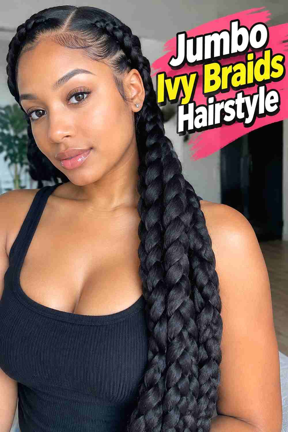 2. Jumbo Ivy Braids Hairstyle