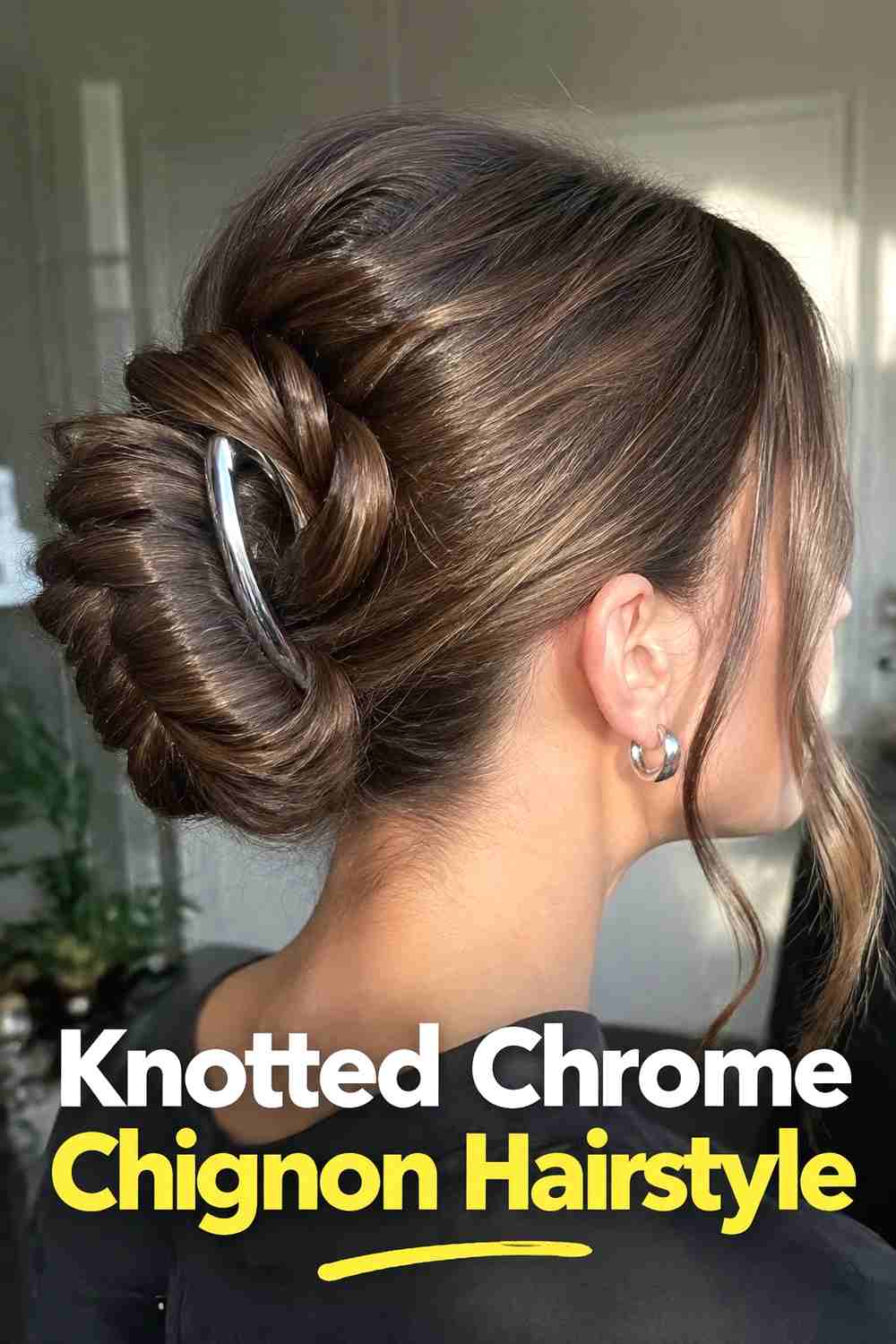 5. Knotted Chrome Chignon Hairstyle