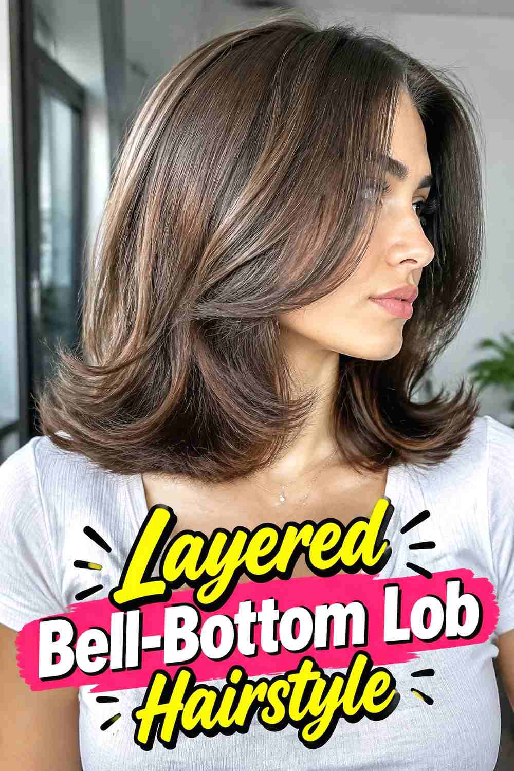 13. Layered Bell Bottom Lob Hairstyle